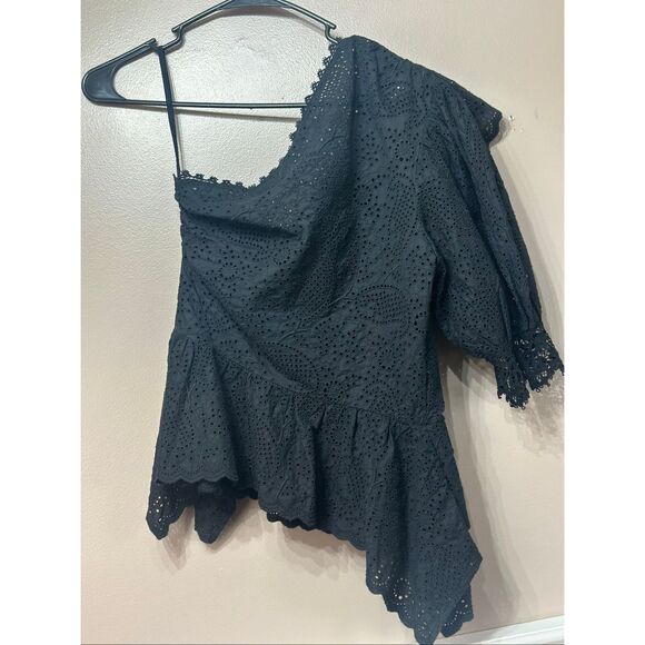 NWOT ULLA JOHNSON Julianna Asymmetric Lace Floral Eyelet Blouse Women's 2US - Picture 11 of 11